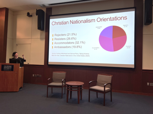 Amanda Tyler presenting on “Christian Nationalism and the Threat to Democracy and Faith.” 