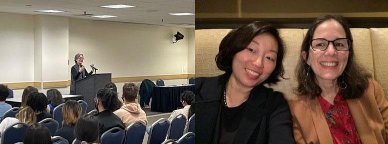 Left, novelist Ruth Ozeki. Right, Irene Oh with Eman Quotah.